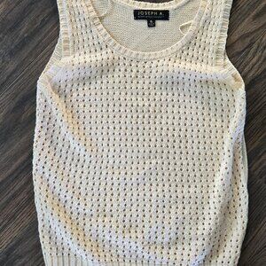 JOSEPH A. 70s Style Beige Crochet Top/Sweater Vest SIZE S